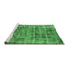 Sideview of Machine Washable Oriental Emerald Green Industrial Area Rugs, wshurb1815emgrn