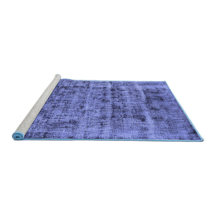 Sideview of Machine Washable Oriental Blue Industrial Rug, wshurb1815blu