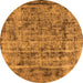 Round Oriental Orange Industrial Rug, urb1815org