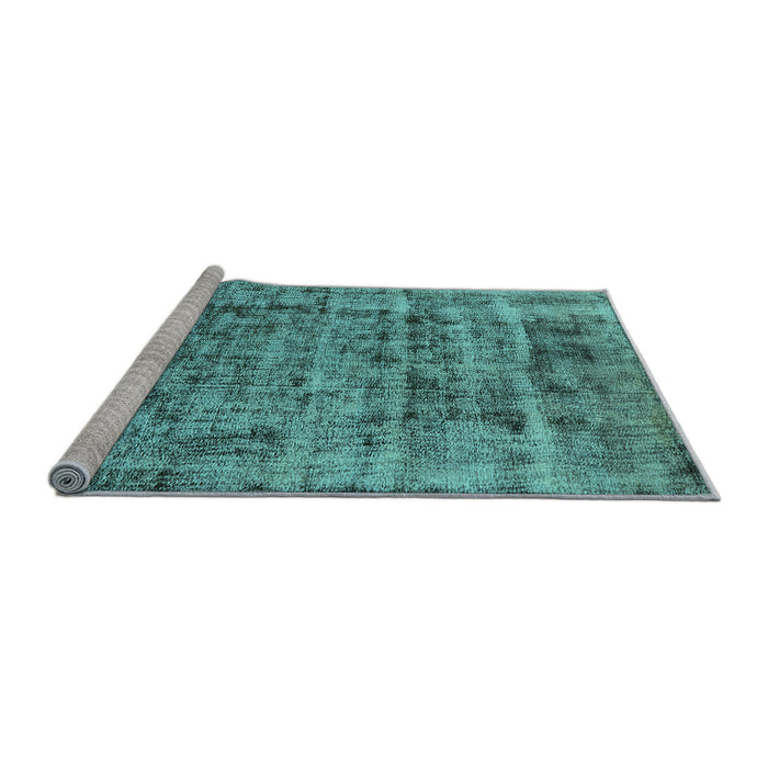 Sideview of Machine Washable Oriental Light Blue Industrial Rug, wshurb1815lblu