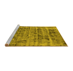 Sideview of Machine Washable Oriental Yellow Industrial Rug, wshurb1815yw