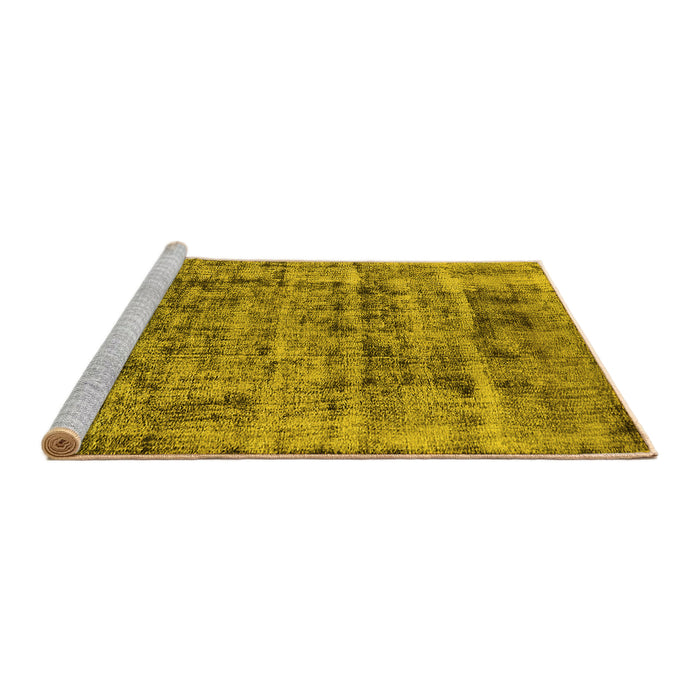 Sideview of Machine Washable Oriental Yellow Industrial Rug, wshurb1815yw