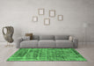 Machine Washable Oriental Emerald Green Industrial Area Rugs in a Living Room,, wshurb1815emgrn