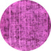 Round Oriental Pink Industrial Rug, urb1815pnk