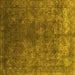 Square Machine Washable Oriental Yellow Industrial Rug, wshurb1816yw