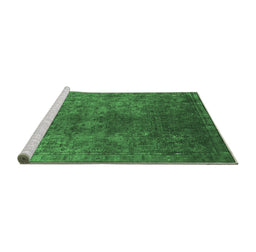 Sideview of Machine Washable Oriental Emerald Green Industrial Area Rugs, wshurb1816emgrn