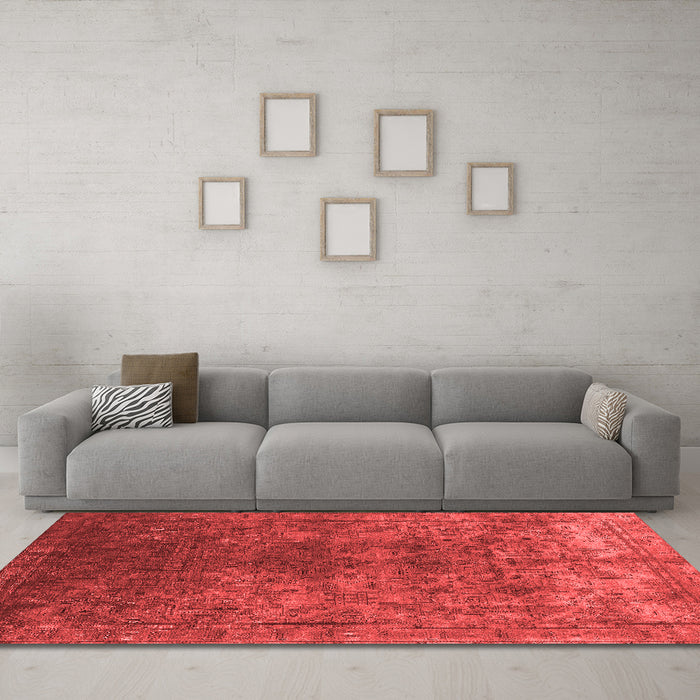 Industrial Red Washable Rugs