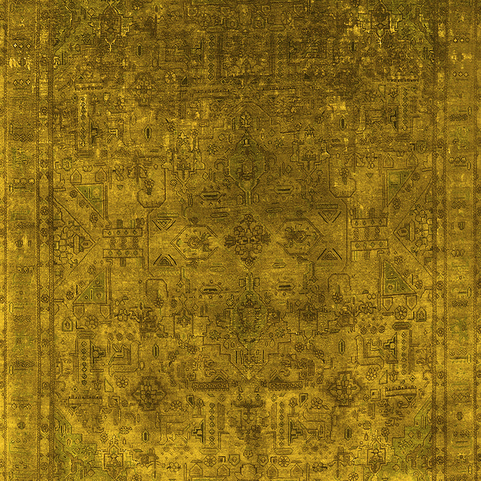 Machine Washable Oriental Yellow Industrial Rug, wshurb1816yw