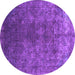 Round Machine Washable Oriental Purple Industrial Area Rugs, wshurb1816pur