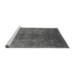 Sideview of Machine Washable Oriental Gray Industrial Rug, wshurb1816gry