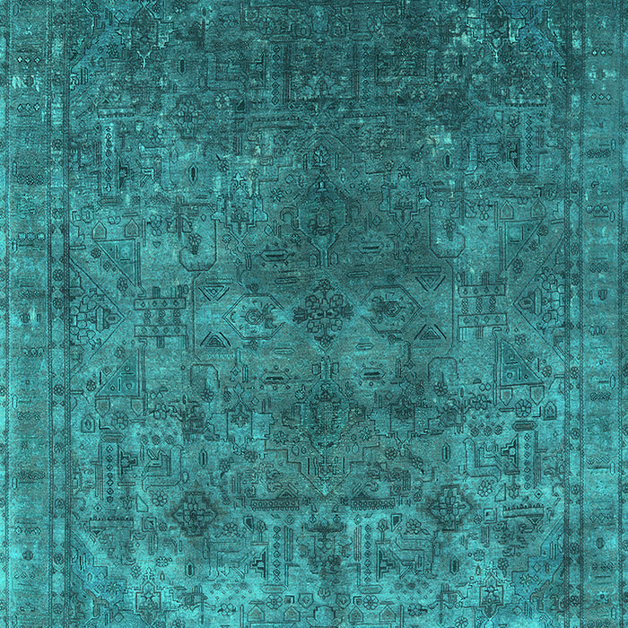 Machine Washable Oriental Turquoise Industrial Area Rugs, wshurb1816turq