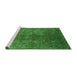 Sideview of Machine Washable Oriental Green Industrial Area Rugs, wshurb1816grn