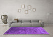 Machine Washable Oriental Purple Industrial Area Rugs in a Living Room, wshurb1816pur