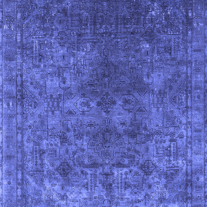 Machine Washable Oriental Blue Industrial Rug, wshurb1816blu