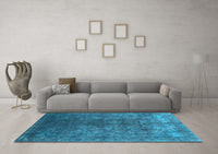 Machine Washable Oriental Light Blue Industrial Rug, wshurb1816lblu