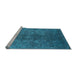 Sideview of Machine Washable Oriental Light Blue Industrial Rug, wshurb1816lblu