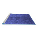 Sideview of Machine Washable Oriental Blue Industrial Rug, wshurb1816blu