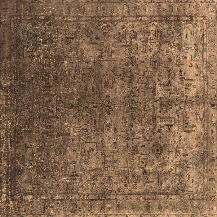 Square Oriental Brown Industrial Rug, urb1816brn