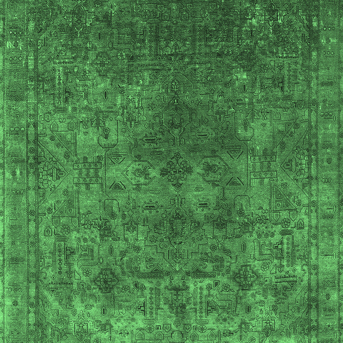 Machine Washable Oriental Emerald Green Industrial Area Rugs, wshurb1816emgrn