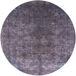 Round Machine Washable Industrial Modern Plum Purple Rug, wshurb1816