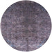 Round Machine Washable Industrial Modern Plum Purple Rug, wshurb1816