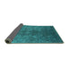 Sideview of Oriental Turquoise Industrial Rug, urb1816turq