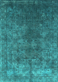 Oriental Turquoise Industrial Rug, urb1816turq