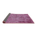 Sideview of Mid-Century Modern Deep Mauve Purple Oriental Rug, urb1817