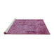 Sideview of Machine Washable Industrial Modern Deep Mauve Purple Rug, wshurb1817