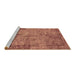 Sideview of Machine Washable Oriental Brown Industrial Rug, wshurb1817brn