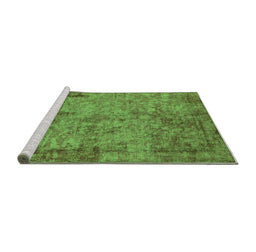Sideview of Machine Washable Oriental Green Industrial Area Rugs, wshurb1817grn