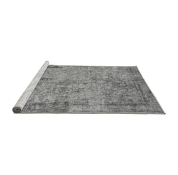 Sideview of Machine Washable Oriental Gray Industrial Rug, wshurb1817gry