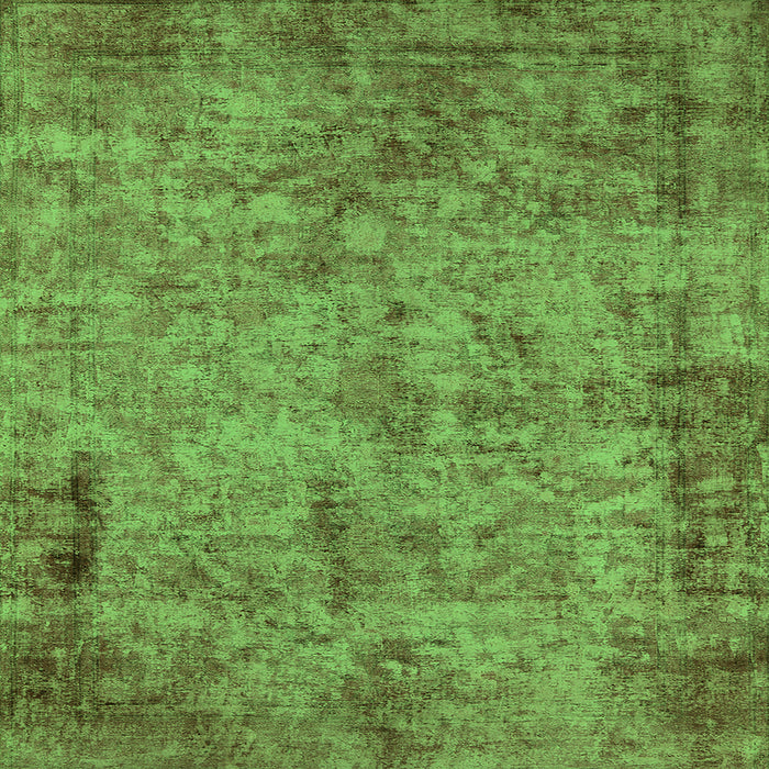 Square Oriental Green Industrial Rug, urb1817grn