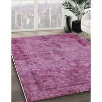 Mid-Century Modern Deep Mauve Purple Oriental Rug, urb1817