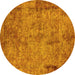 Round Oriental Yellow Industrial Rug, urb1817yw