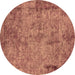 Round Oriental Brown Industrial Rug, urb1817brn