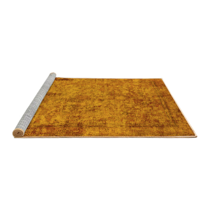 Sideview of Machine Washable Oriental Yellow Industrial Rug, wshurb1817yw