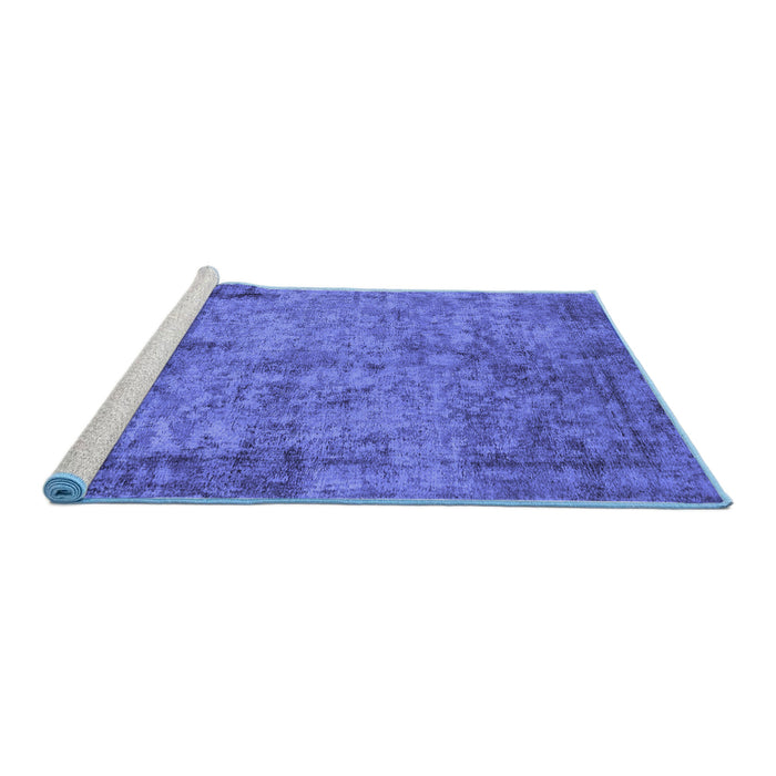 Sideview of Machine Washable Oriental Blue Industrial Rug, wshurb1817blu