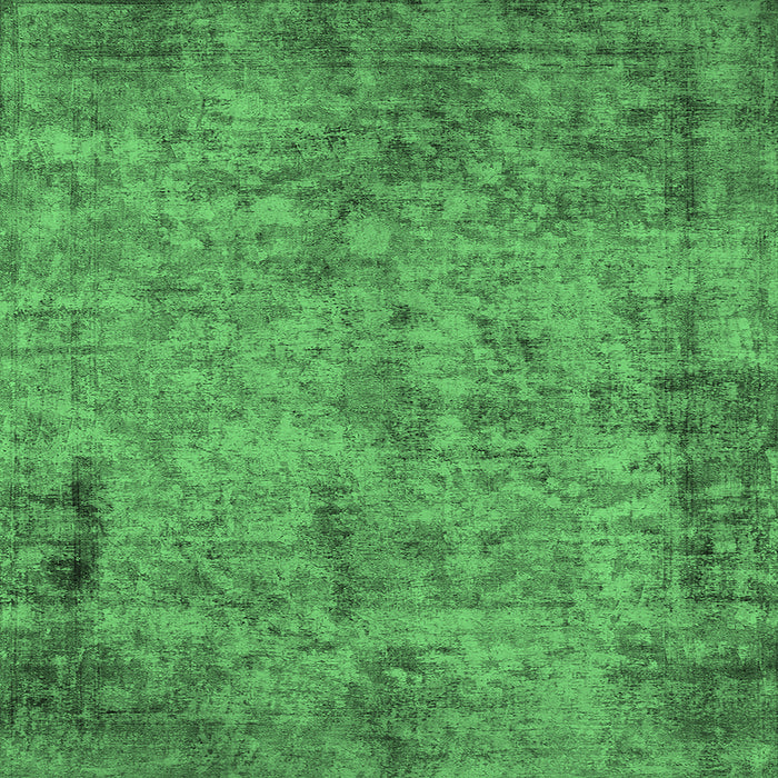 Square Oriental Emerald Green Industrial Rug, urb1817emgrn