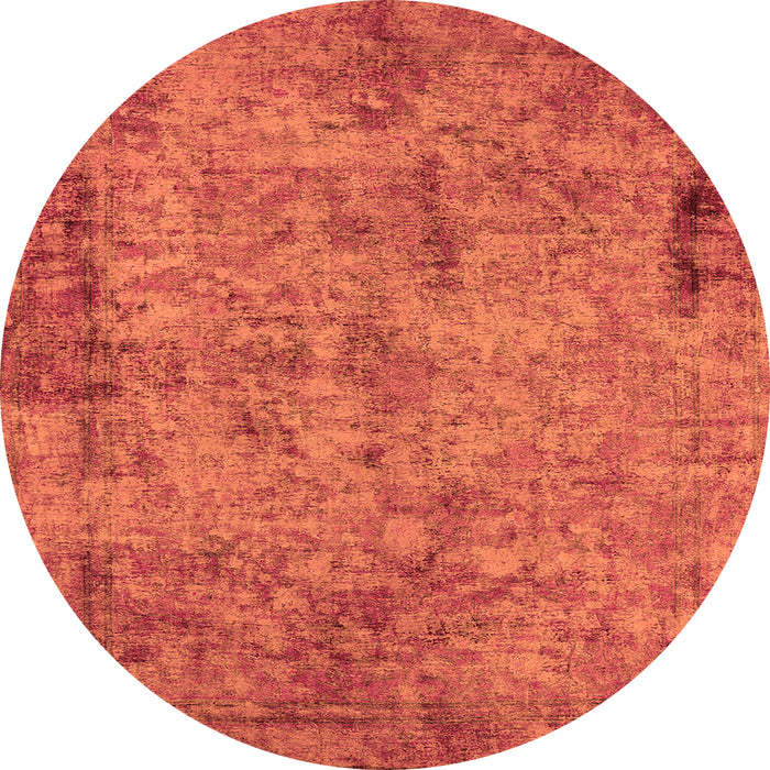 Round Oriental Orange Industrial Rug, urb1817org