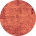 Round Oriental Orange Industrial Rug, urb1817org