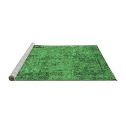 Sideview of Machine Washable Oriental Emerald Green Industrial Area Rugs, wshurb1817emgrn
