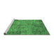 Sideview of Machine Washable Oriental Emerald Green Industrial Area Rugs, wshurb1817emgrn