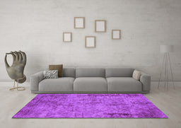Machine Washable Oriental Purple Industrial Area Rugs in a Living Room, wshurb1817pur