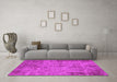 Machine Washable Oriental Pink Industrial Rug in a Living Room, wshurb1817pnk