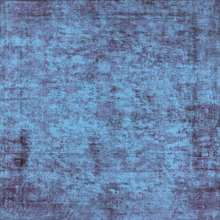 Square Machine Washable Oriental Light Blue Industrial Rug, wshurb1817lblu