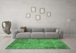 Machine Washable Oriental Emerald Green Industrial Area Rugs in a Living Room,, wshurb1817emgrn