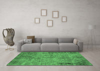 Machine Washable Oriental Emerald Green Industrial Rug, wshurb1817emgrn