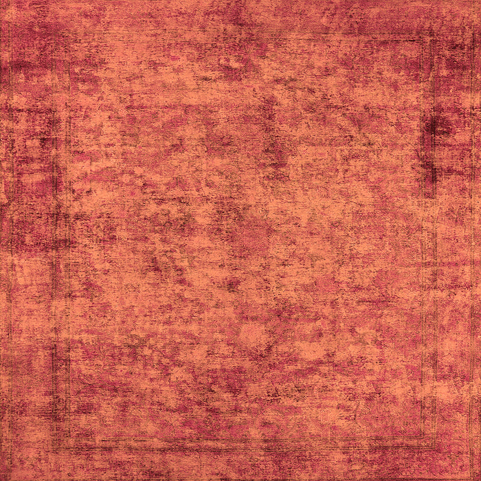 Square Machine Washable Oriental Orange Industrial Area Rugs, wshurb1817org
