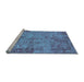 Sideview of Machine Washable Oriental Light Blue Industrial Rug, wshurb1817lblu